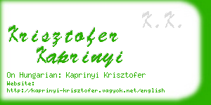 krisztofer kaprinyi business card